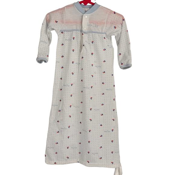 Dior Other - Baby Dior Paris New York Vintage Sailboat Polka Dot Cinch Sleep Dress